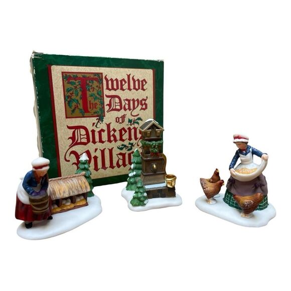 Dept 56 Twelve Days of Christmas Dickens Village III Three French Hens 58378 - Picture 1 of 7